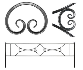 Кованый элемент ковки металлический орнамент Вензель Т10-112-85