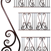 Кованый элемент ковки металлический орнамент Балясина БП-20 265х860 мм